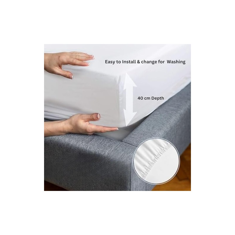 CHCOMFORT 40cm Deep Double Size Fitted Sheets with two Matching