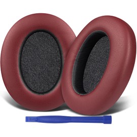SOULWIT Earpads Cushions Replacement for Sony WH-XB910 XB910N Extra Bass Noise Cancelling Headphones, for Sony WHXB910N Headset, Ear Pads with Soft Protein Leather, Noise Isolation Foam - Burgundy