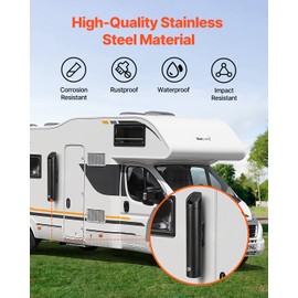 VEVOR Stainless Steel Outdoor Trash Can, Wall Mounted Weatherproof Butt Receptacle with Lockable Design, Commercial Trash Container for Garden, Office, Restaurant, Hotel, Bar, Black