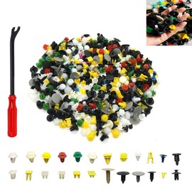 YAANBUNB 500 Pcs Car Trim Clips Universal Auto Clips Car Retainer Clips Car Door Clips Bumper Rivet Fender Retainer Clips Plastic Fasteners Kit with Panel Removal Pry Tool for Car Panel Replacement