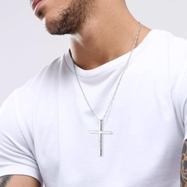 TALYKONG Cross Necklace for Women I Can Do All The Things Inspirational Necklace Gifts for Men 22 Inch Twist Chain