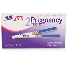 Suresign 2 Pregnancy Tests - Use as early as 4 days before period is due