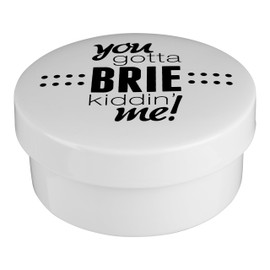 Premier Housewares Pun and Games Cheese Baker, Stoneware, White, 13 x 13 x 6 cm