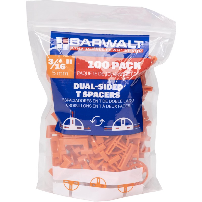 BARWALT Dual Sided T Shaped Tile Spacers for Leveling, 100
