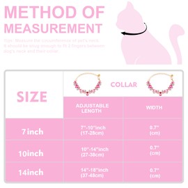 HOWWFALY Dog Collar and Cat Collar Gold Chain Necklace Stainless Steel Adjustable Pink Diamonds Collar with Cute Pet Paw for Small Medium Pets Cats Dogs Kitten Puppy(Pink, S)