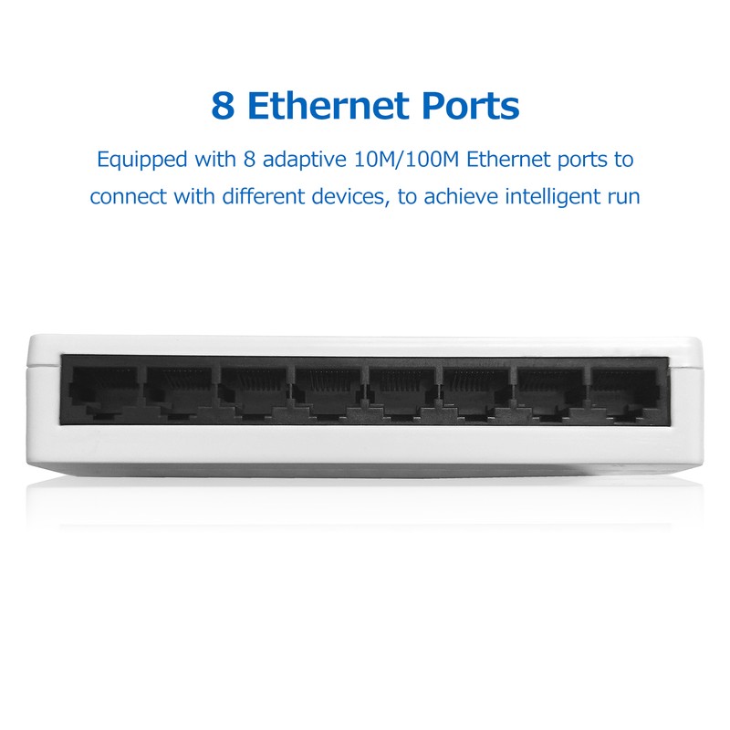 8-port 100M Switch Ethernet Switch 8 Adaptive 10/100Mbps Ethernet Ports