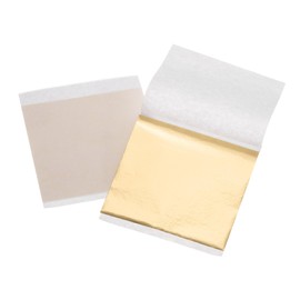 sourcing map 100pcs Leaf Sheets, 3.5" x 3.5" Foil Sheets Paper Sheets for DIY Crafts Painting Nails Resin Furniture Decoration(Light Orange)