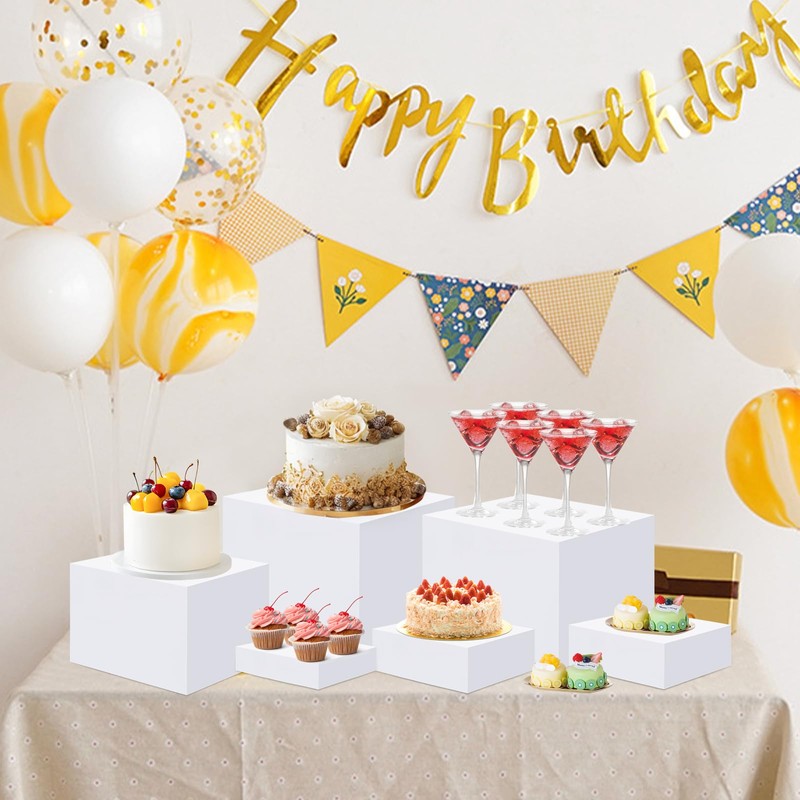 ejonirinjonir 4pcs Acrylic Display Risers,Dessert Table Display Set,White Cupcake Stand