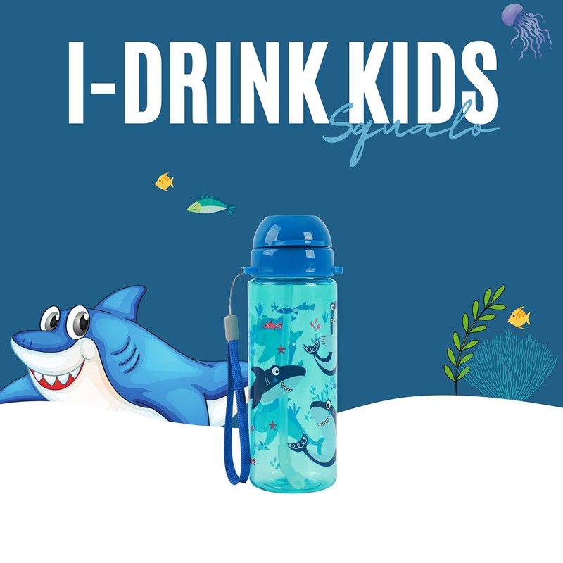 IDRINK® - 400 ml Children's Drinking Bottle with Straw (SHARK)