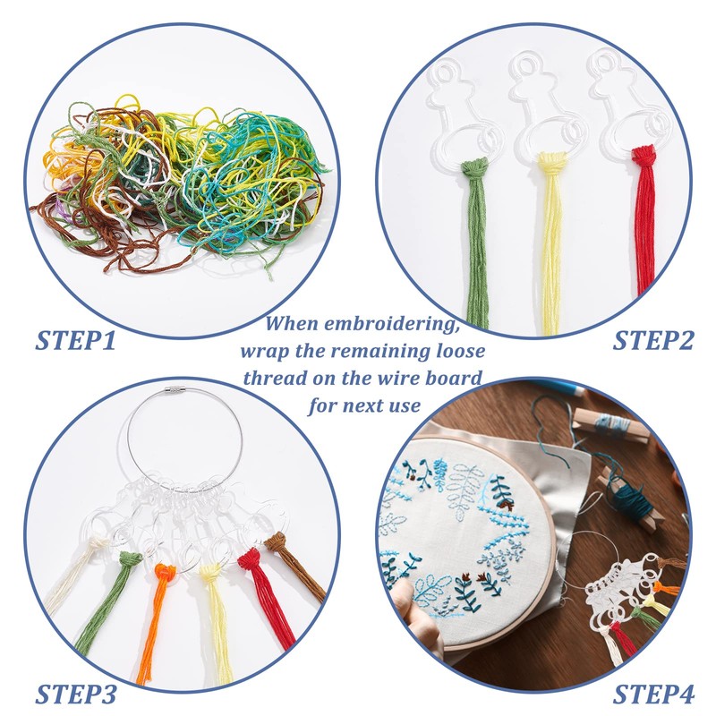 PH PandaHall 30pcs Clear Acrylic Floss Bobbins, Embroidery Floss Thread