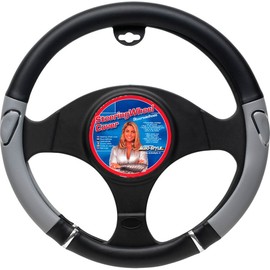 AUTO-STYLE Universelle Lenkradhülle - Schwarz/Grau/Chrom