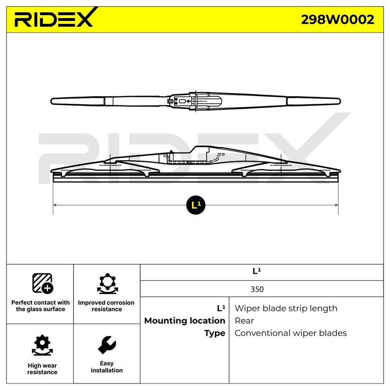 RIDEX Rear Wiper Blade 298W0002