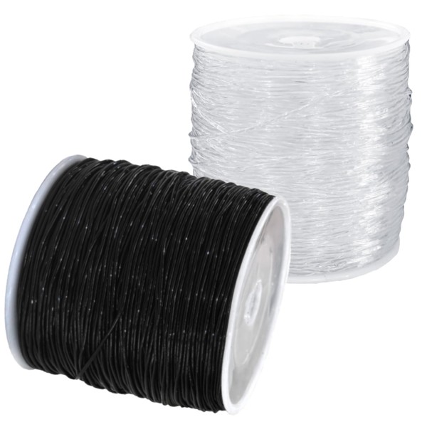 Elastic String Clear Stretchy 2 Rolls 1mm x 330 Feet