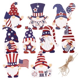 ABOOFAN 1set Independence Day Banner Patriotic Bunting for July Party Decorations Unique American Gnome Theme Memorable Outdoor Indoor Decor