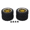NIZUUONE 4-Piece RC Car Tyres Gold Star Shape 12 Hole