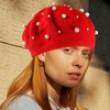 OATIPHO Beret Pearl, Beret Hats for Women Autumn Elegant Beaded