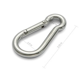 sprookber Carabiner Clips - 304 Stainless Steel Spring Snap Hook for Hiking, Camping and Outdoor Activities, Pack of 6
