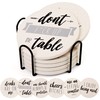 LotFancy Funny Coasters for Drinks Absorbent with Holder, 6PCS Ceramic