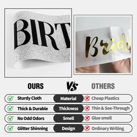 FXPATYY 100 Birthday Queen 100th Birthday Sash for Women, Silver Glitter Sash with Black Foil