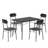 Vecelo 5 Piece Dining Table Set 4 Chairs Breakfast Wooden