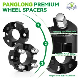 Panglong Universal Golf Cart Wheel Spacers Kit with Lug Nuts-2inch, Wheel Spacers Kit Suitable for Yamaha, Club Car, EZGO Golf Cart with Wheel for 4x4' Bolt Pattern,69.85mm Hub Bore and Studs(4 Pack)