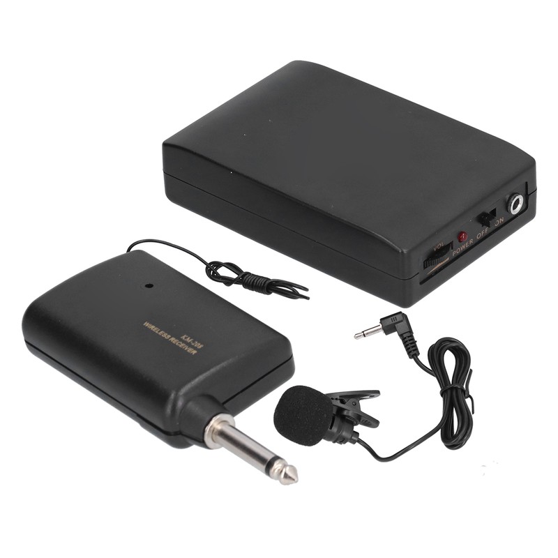 KM 208 Wireless FM Transmitter Receiver Bluetooth Lapel Clip On