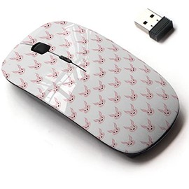 2.4G Wireless Mouse with Cute Pattern Design for All Laptops and Desktops with Nano Receiver - Cute Rabbit