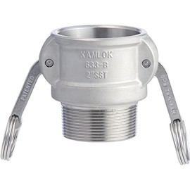 TOYOX 633-BB-3/4-SST Camlock Coupler Male Thread, For Plant Plumbing and Various Machinery Installation, 3/4 Inch, Stainless Steel