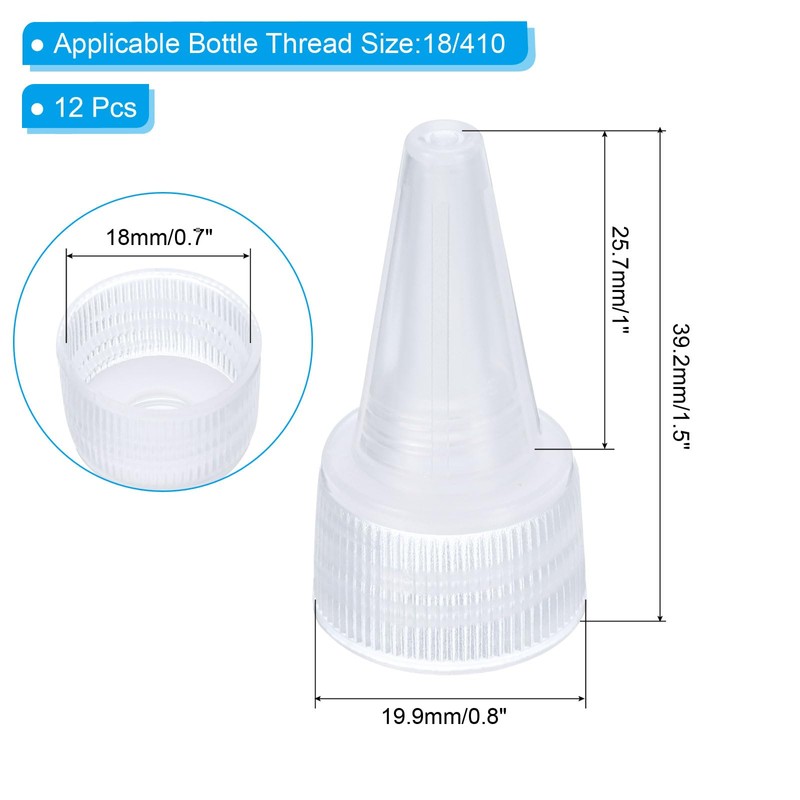 PATIKIL 18/410 Twist Bottle Caps, 12Pcs Plastic Ribbed Edge Squeeze