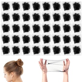 MUNSKT Invisible Hair Nets,40 Black Girl Hair Net, 10 Clips, Reused Elastic Edge Mesh for Women Bun, Hair Bun Nets for Women Girls Ballet Dancer Catering