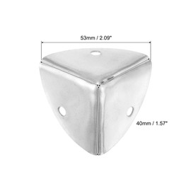 sourcing map 8 Pcs Decorative Box Corner Cover, 40mm Metal Edge Guard, Furniture Corner Edges Protector with Screws, Silver