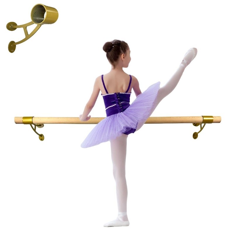 Athletic Bar Collared Ballet Brackets Single (Pair) Fixed Height Wall