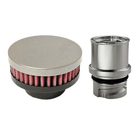 CFM Performance Baffled Billet Valve Cover Breather compatible with 2013-2015 Ford Escape EcoBoost 2.0 & 1.6 (Gunmetal Gray)