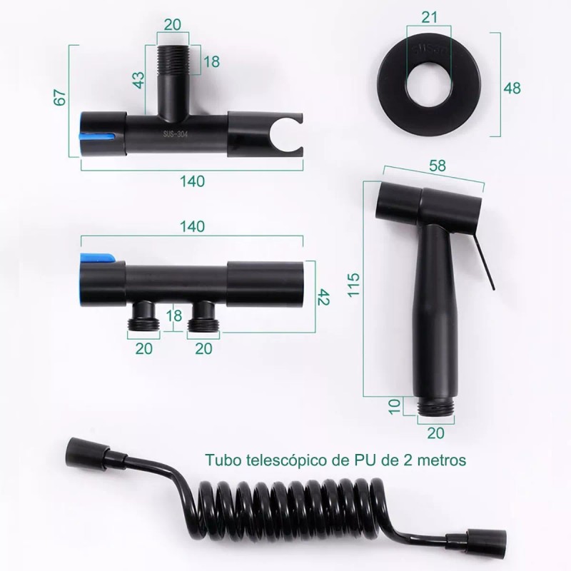 Grifo Para Inodoro Con Válvula Angular De Doble Salida