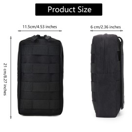 Pack of 2 Molle Tactical Utility Tactical Pouch, Tactical EDC Bag, Tactical Waist Bags, Small Tactical Belt Bag, Molle Accessory Molle Bag for Outdoor Travel, Mountaineering, Camping, black, Fashion