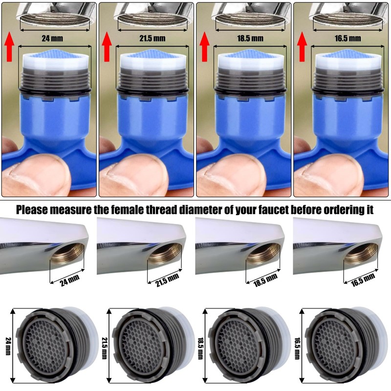 12 Pieces Faucet Cache Aerators with Faucet Aerator Removal Tool