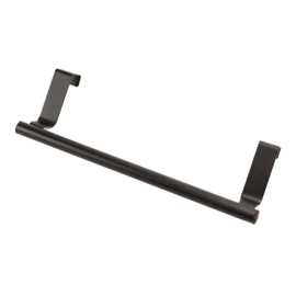 HIDERME Stainless Steel Towel Holder, Towel Hanger for Kitchen and Bathroom | Hook-on Door Bar Hanger | No Drilling Required, Black (Black)