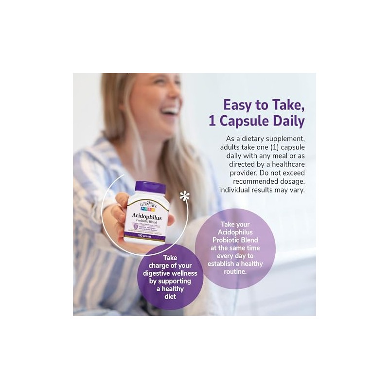 21st Century Acidophilus Capsules, 100 Count