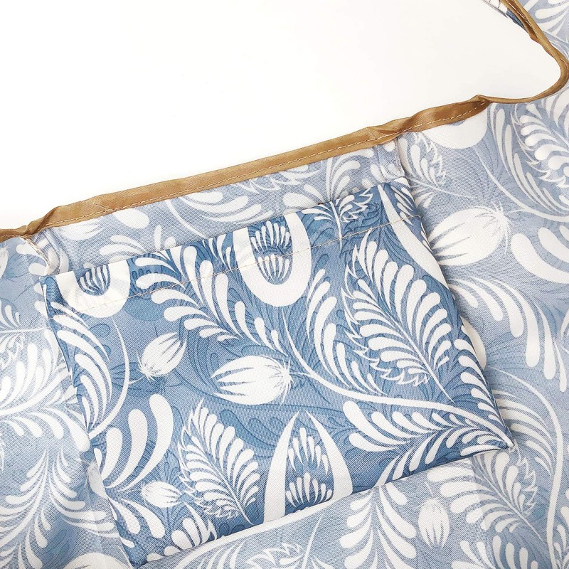 allydrew Large Foldable Tote Nylon Reusable Grocery Bags, Gray Ferns