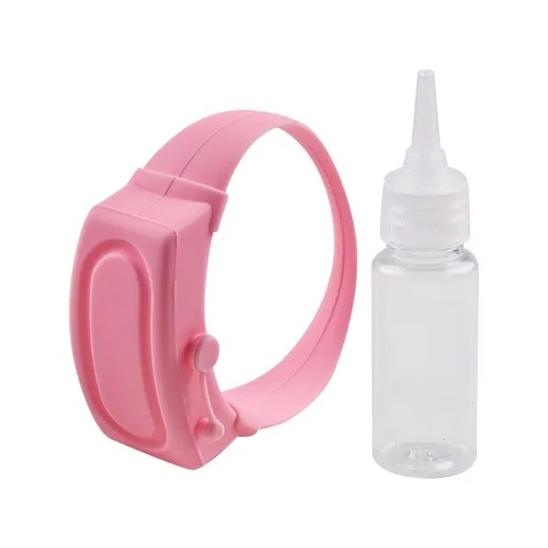 Pulsera Brazalete Gel Antibacterial Y Botella Dosificadora