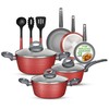 NutriChef 12-Piece Hard Anodized Nonstick Cookware Set - Induction Ready