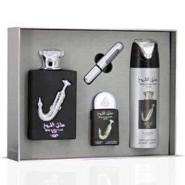 Lattafa Pride Ishq Al Shuyukh Silver 3-Piece Eau de Parfum Gift Set (Gift Set)