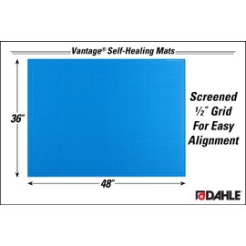 Dahle Vantage 10694 Premium Self-Healing Cutting Mat, 36"x48", 1/2" Grid, 5 Layers for Max Healing, Perfect for Crafts & Sewing, Blue