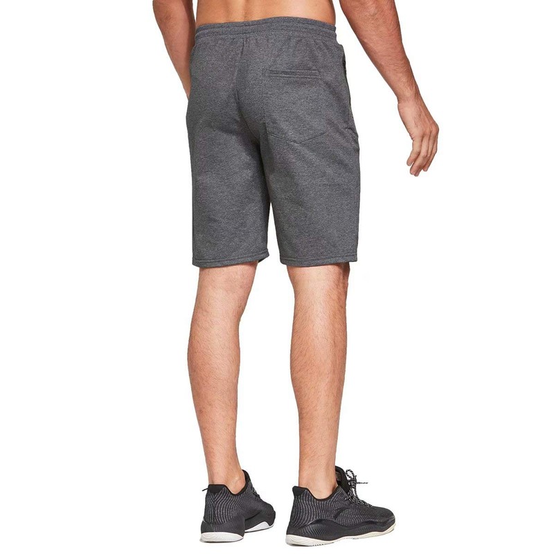 JustSun Men's Cotton Sports Shorts with Zip Pockets. - gray,