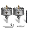 METOTY 2PCS 2-1/2''(64mm) Metal Hole Saw,Heavy Duty Tungsten Carbide Tipped
