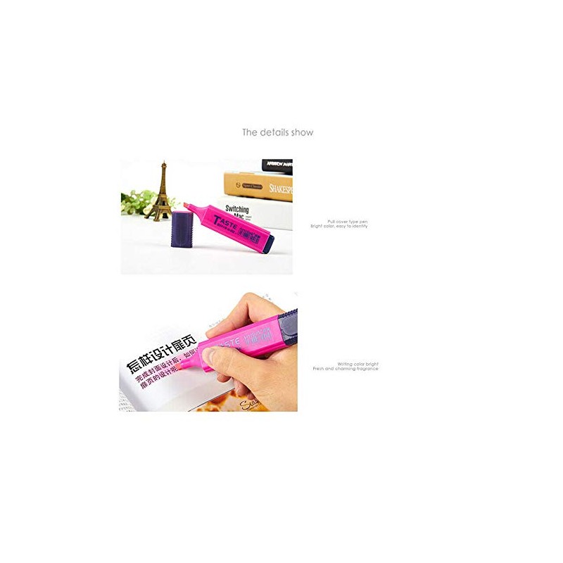 Pack of 8 Original Pastel Highlighters, Colourful, Highlighters, Bright Colours