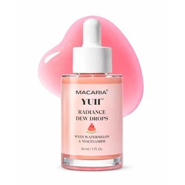 Yuii Watermelon Glow Dew Drops Serum - Fórmula hidratante similar al suero con ácido hialurónico - Maquillaje de verano húmedo con beneficios para el 