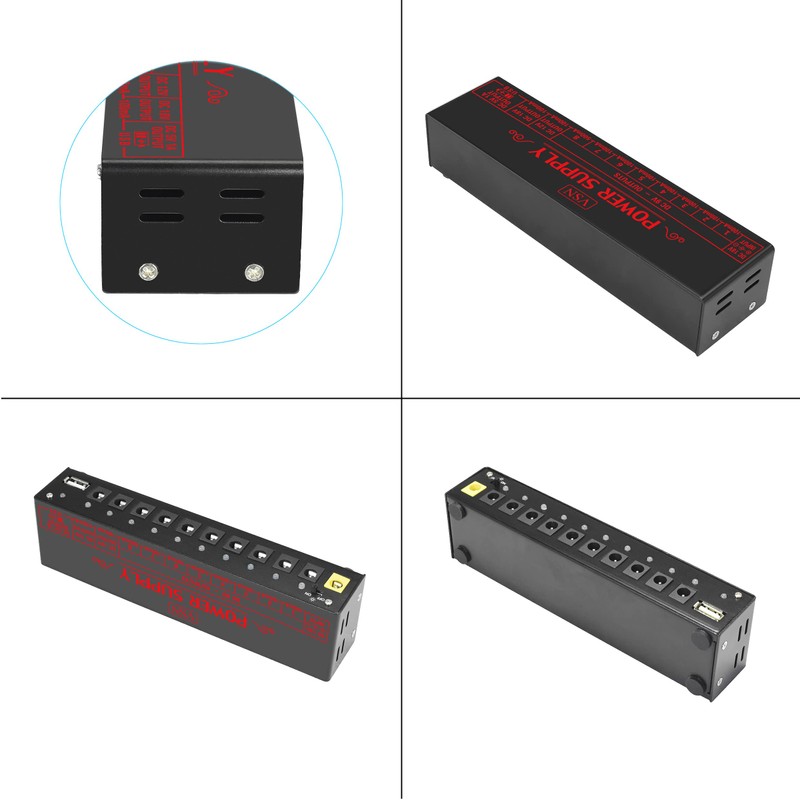 VSN Guitar Pedal Power Supply 10 Isolated DC Output for
