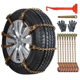 Snow Chains Tire Chains for Car Trucks 8 Pieces Universal Thickened Manganese Steel Emergency Snow Tyre Chains Adjustable Tire Wheel Traction Chains for TPU Vans Vans Truck SUV Car