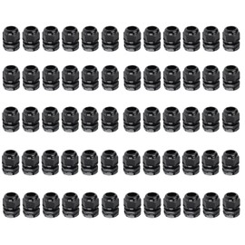 Aandxmok 60 Pack NPT 1/2" Thread 6-12mm,Black Nylon Waterproof Cable Gland, Made of PA66 Material,Waterproof Strain Relief Cord Connector Grip